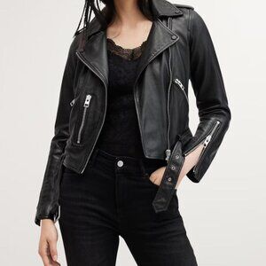 AllSaints Black BALFERN Leather Jacket! ｡･:*:･ﾟ★,｡･:*:･ﾟ☆｡･:*:･ﾟ★,｡･:*:･ﾟ☆